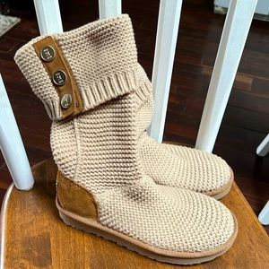 UGG Purl Cardy Knit Cream Boot